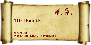 Alb Henrik névjegykártya
